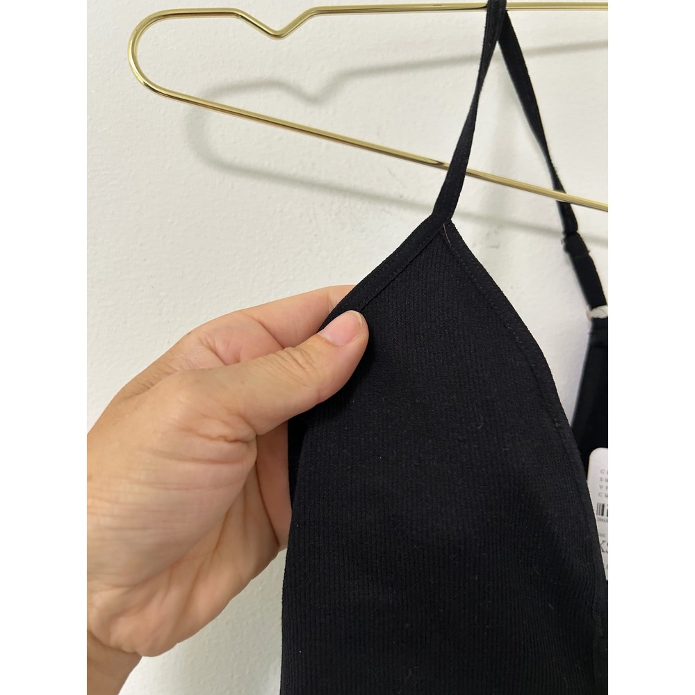 Intimately Free People Black Ribbed V-Neck Racerback Bodysuit XS/S - Picture 3 of 11